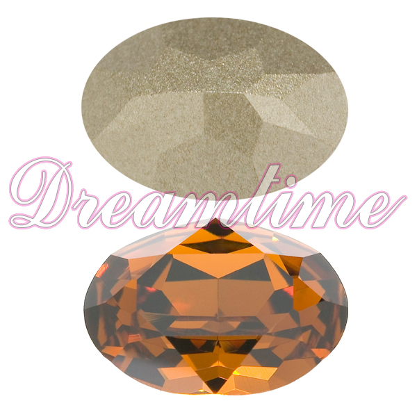 Dreamtime Crystal DC 4120 Oval Rhinestones Smoked Amber 18x13mm
